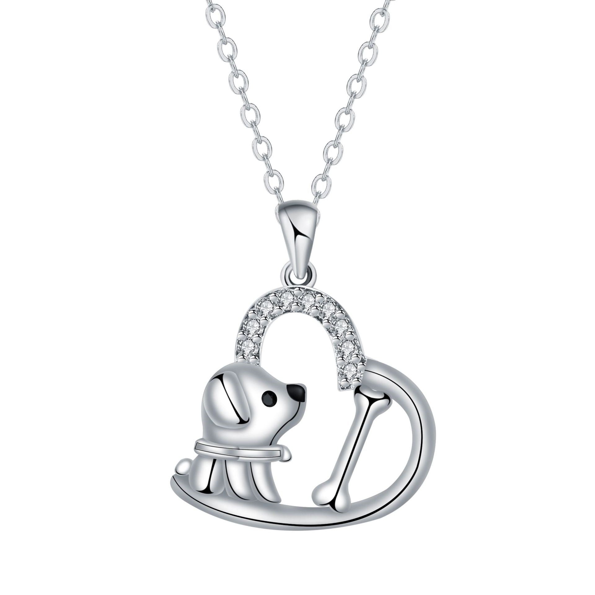Canine Necklace with Heart Pendant