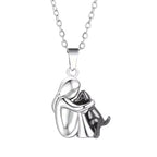 "Always in Your Thoughts" Dog Hug Pendant Necklace