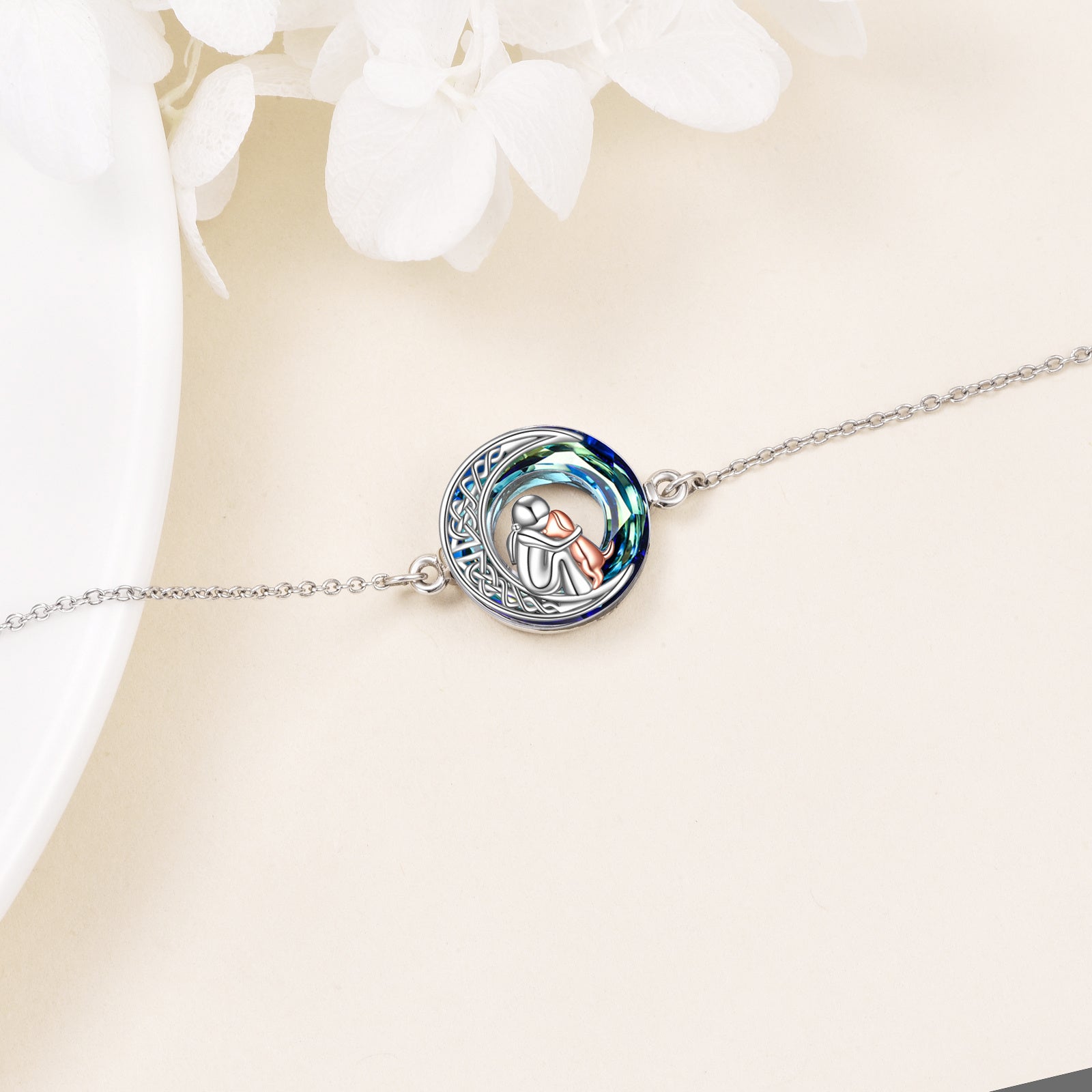 Adjustable Dog Charm Bracelet in Sterling Silver