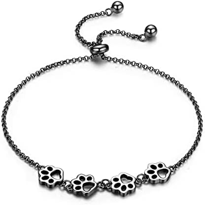 Adjustable Fit Sterling Silver Pet Print Bracelet