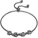 Adjustable Fit Sterling Silver Pet Print Bracelet