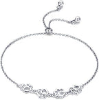 Adjustable Fit Sterling Silver Pet Print Bracelet