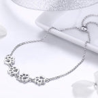 Adjustable Fit Sterling Silver Pet Print Bracelet