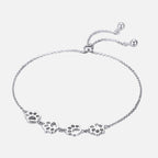 Adjustable Fit Sterling Silver Pet Print Bracelet