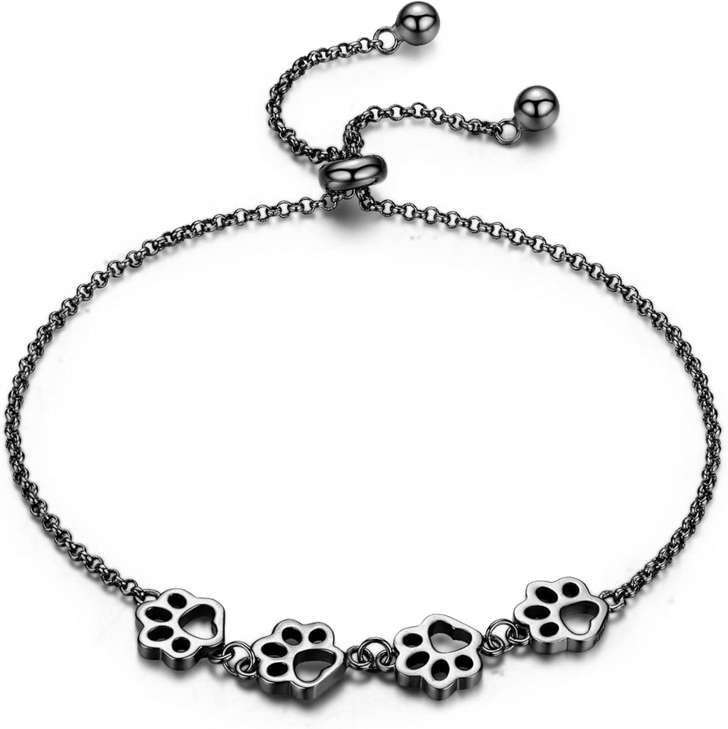 Adjustable Fit Sterling Silver Pet Print Bracelet