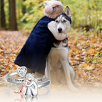 Adjustable Dog Ring in 925 Sterling Silver – “Forever in My Thoughts” with Zirconia
