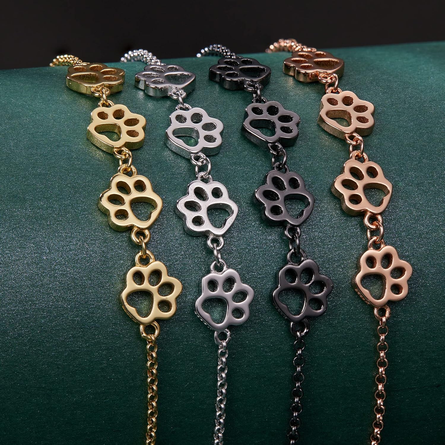 Adjustable Fit Sterling Silver Pet Print Bracelet