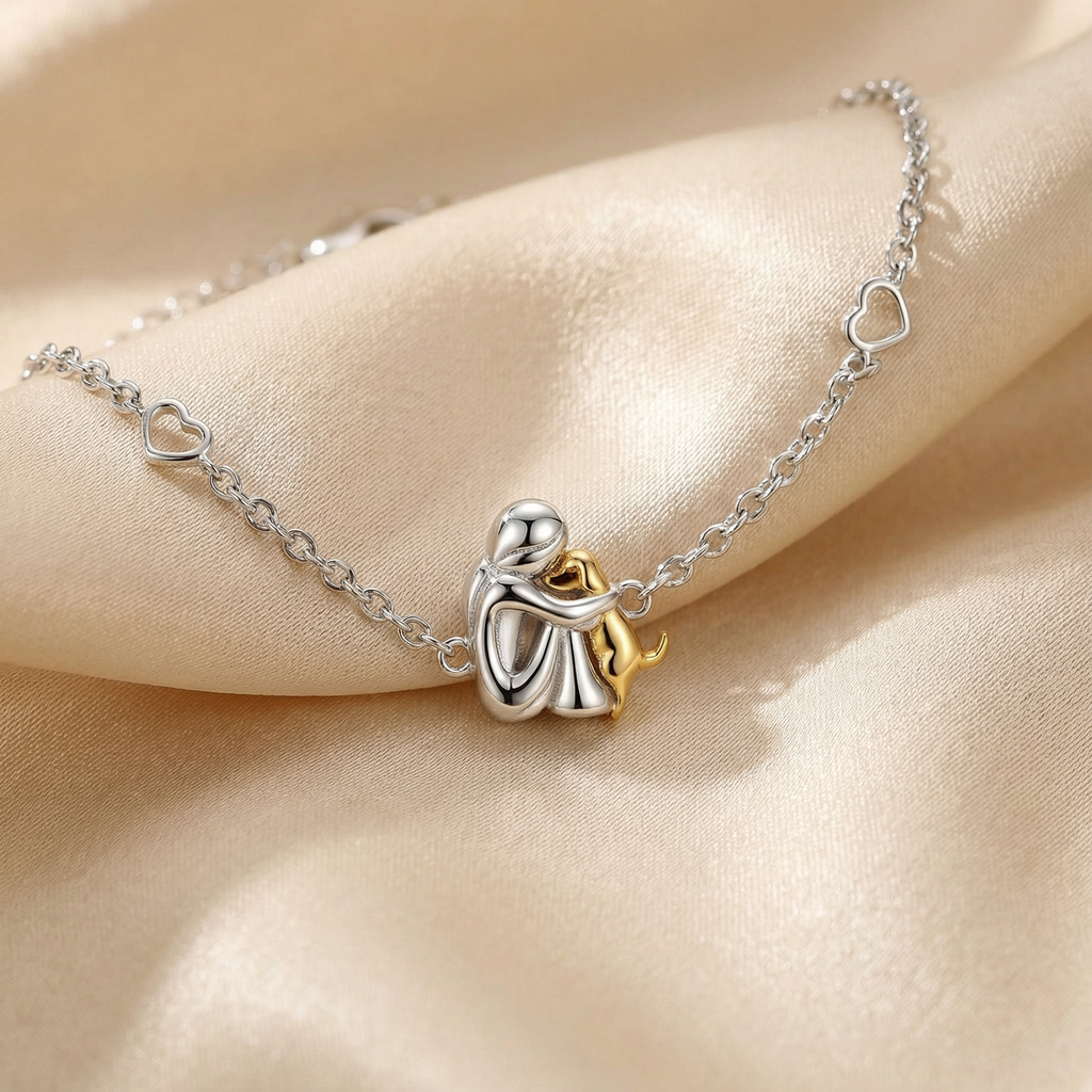 "Always in Your Thoughts" Dog Hug Adjustable Luck Bracelet