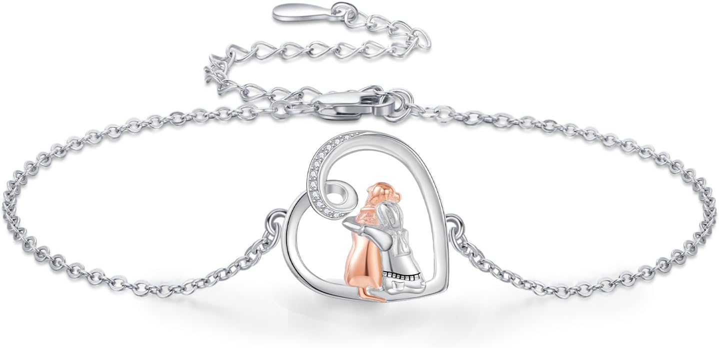 "Always in Your Thoughts" Dog Hug Adjustable Luck Bracelet