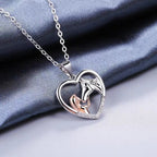 Lovely Heart Zircon Necklace Featuring Girl and Horse