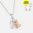 "Always in Your Thoughts" Cat Embrace Necklace Set + FREE Coordinating Earrings