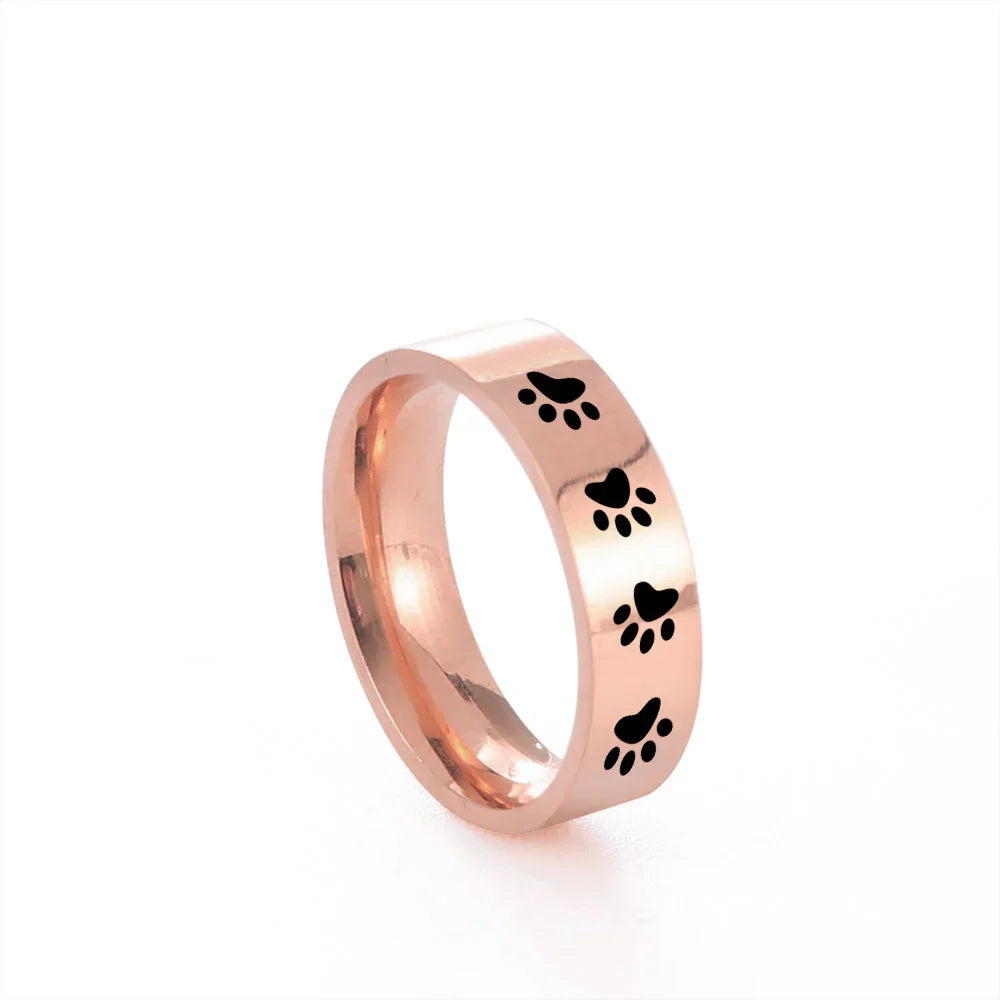 Artisan Paw Print Band in Stainless Steel