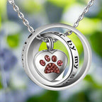 "Always In My Heart, Never Far From Me" – Stainless Steel Urn Paw Necklace