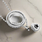 "Always In My Heart, Never Far From Me" – Stainless Steel Urn Paw Necklace