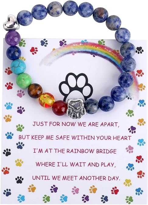 Memorial Bracelet for the Rainbow Bridge – 7 Chakra Beads