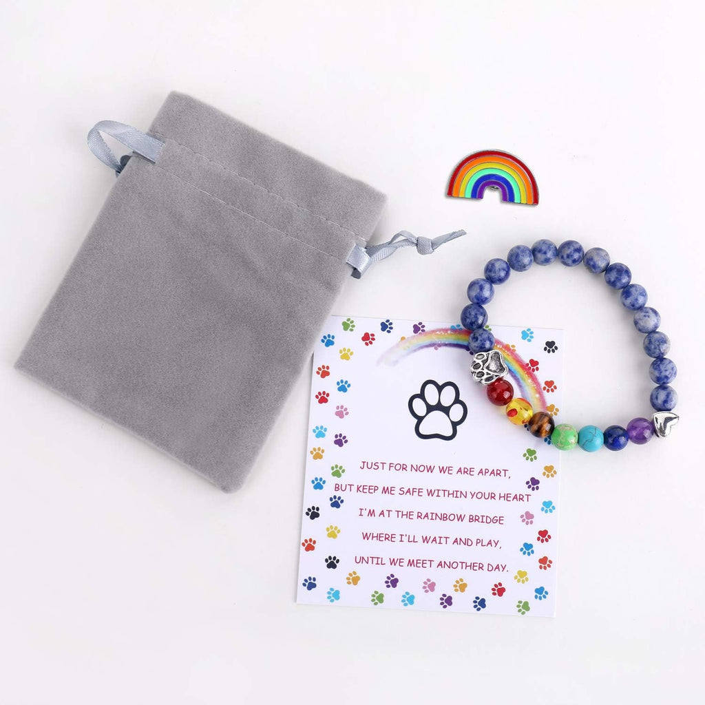 Memorial Bracelet for the Rainbow Bridge – 7 Chakra Beads
