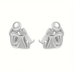 "Always in Your Thoughts" Dog Hug Stud Earrings