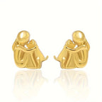 "Always in Your Thoughts" Dog Hug Stud Earrings