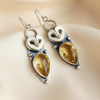 "Insight & Awe" Barn Owl Earrings - Silver Statement Drops