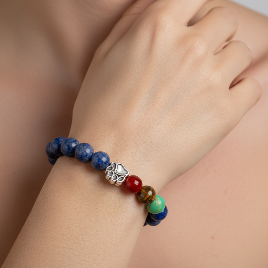 Memorial Bracelet for the Rainbow Bridge – 7 Chakra Beads