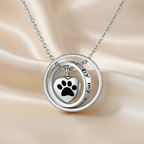 "Always In My Heart, Never Far From Me" – Stainless Steel Urn Paw Necklace