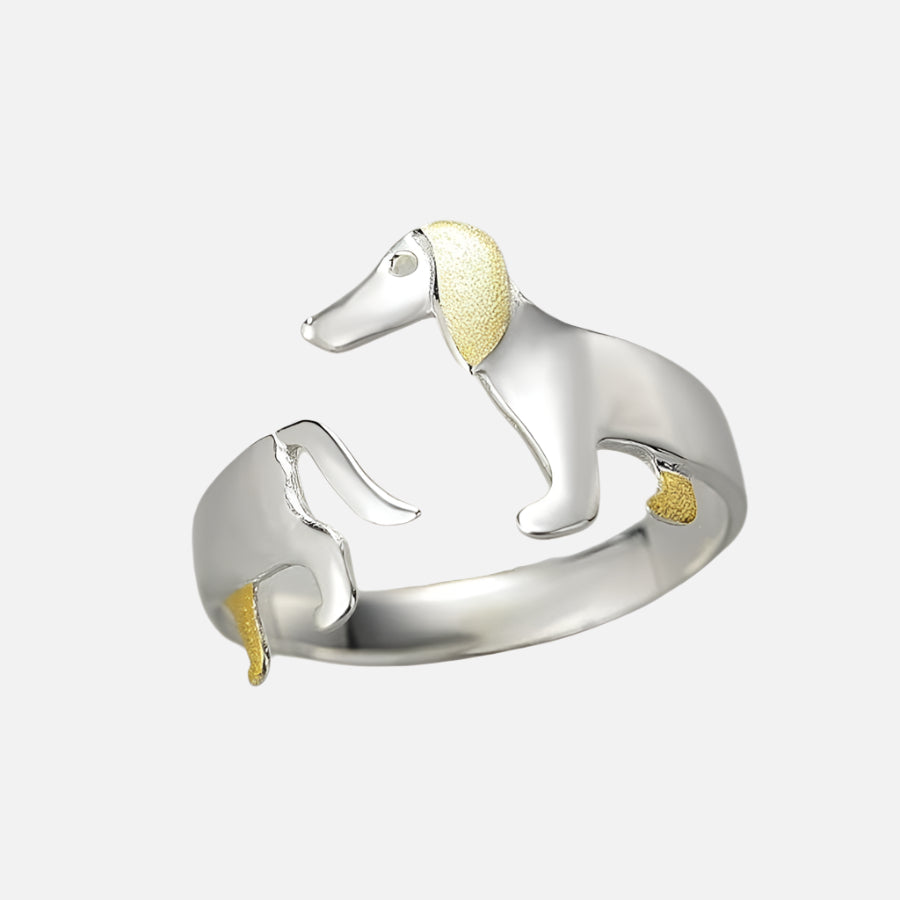 925 Sterling Silver Wiener Dog Ring – Adjustable Size
